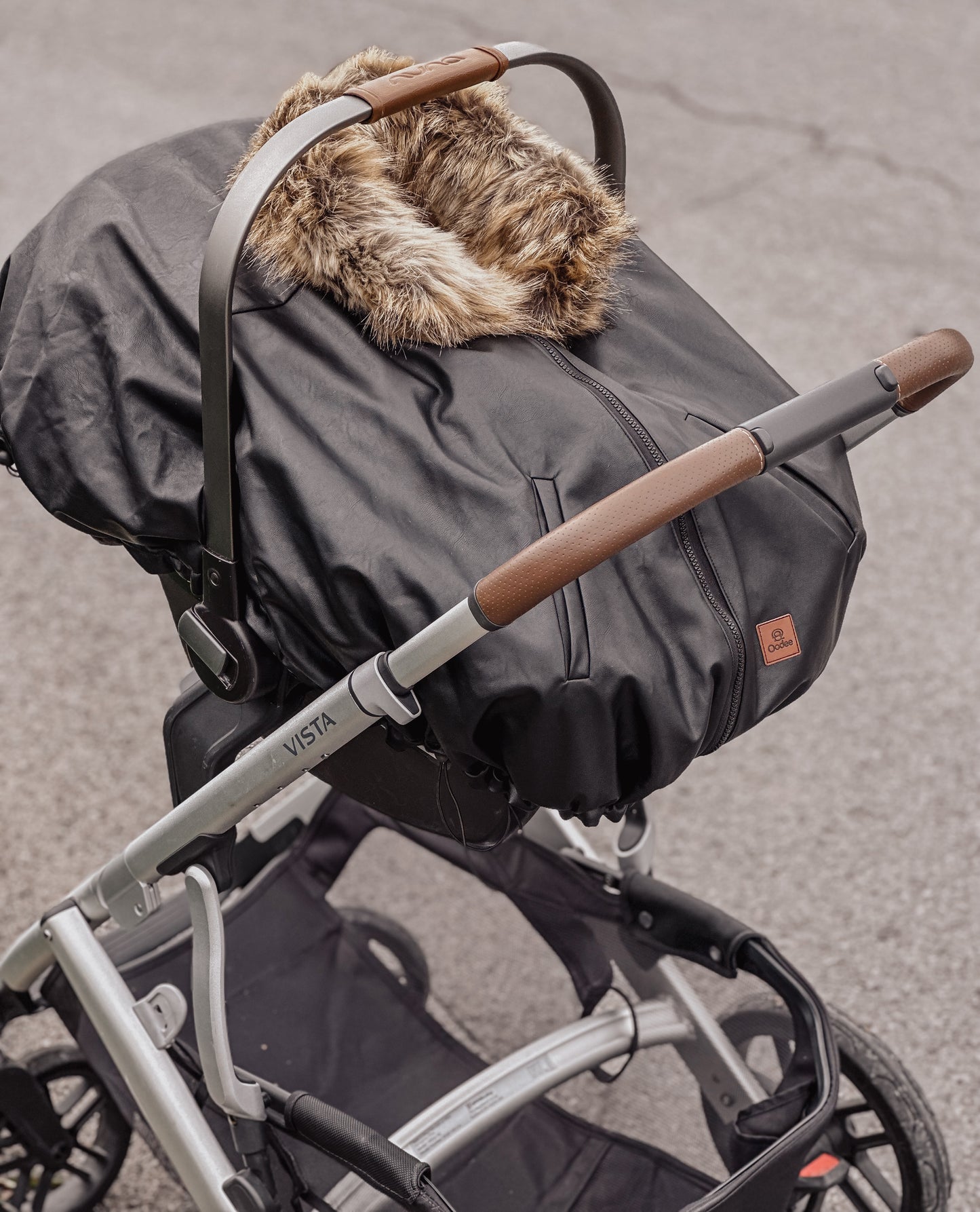 Poncho Hybride Cuir Végan noir