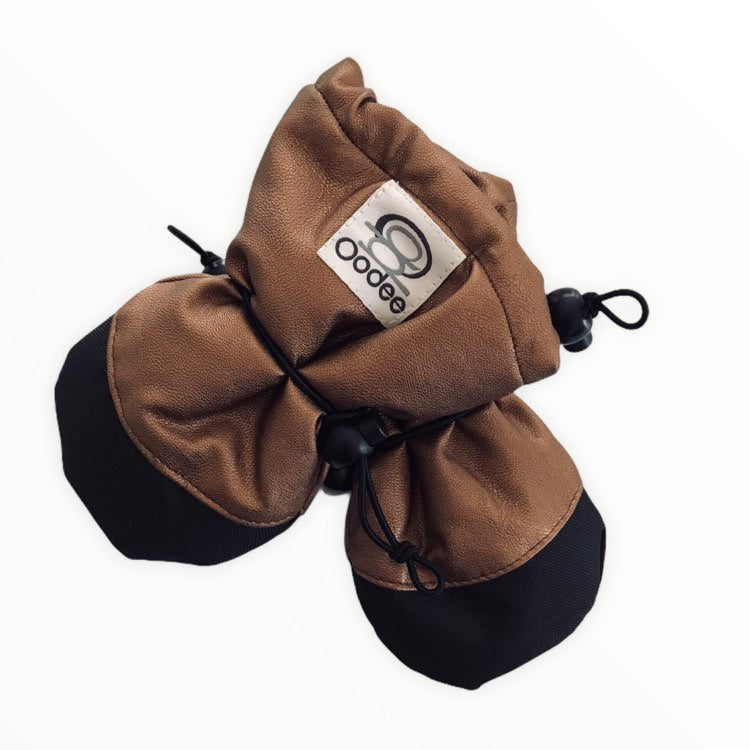 Mitaines sans pouce Similicuir Végan Bronze