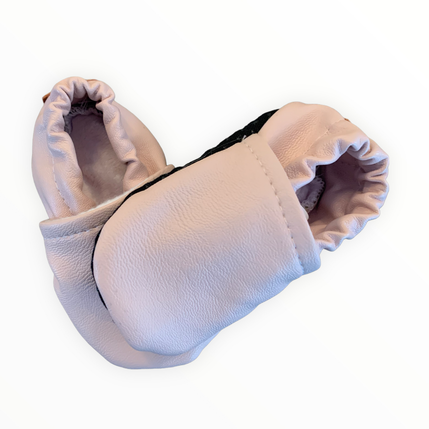 PINK VEGAN LEATHER SLIPPERS