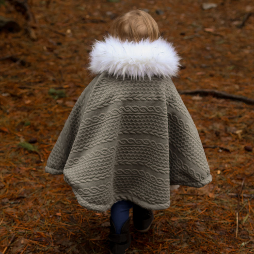 Poncho hybride 3 en 1 - Torsadé Vert