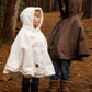 Poncho hybride 3 en 1 - Torsadé Crème