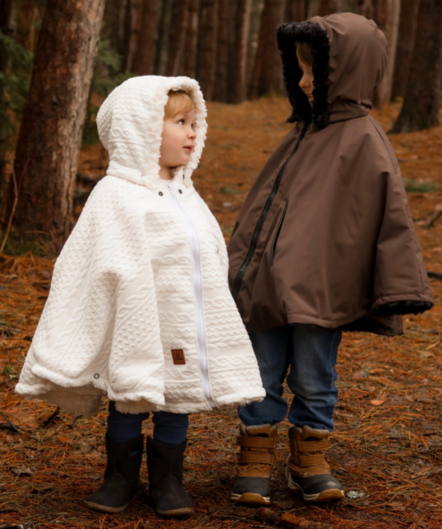 Poncho hybride 3 en 1 - Torsadé Crème