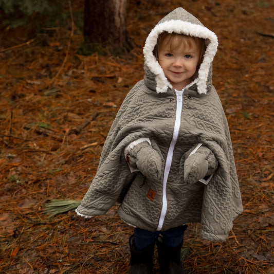 Poncho hybride 3 en 1 - Torsadé Vert